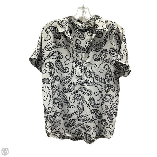 Top Short Sleeve By Not Your Daughters Jeans In White & Yellow, Size: S