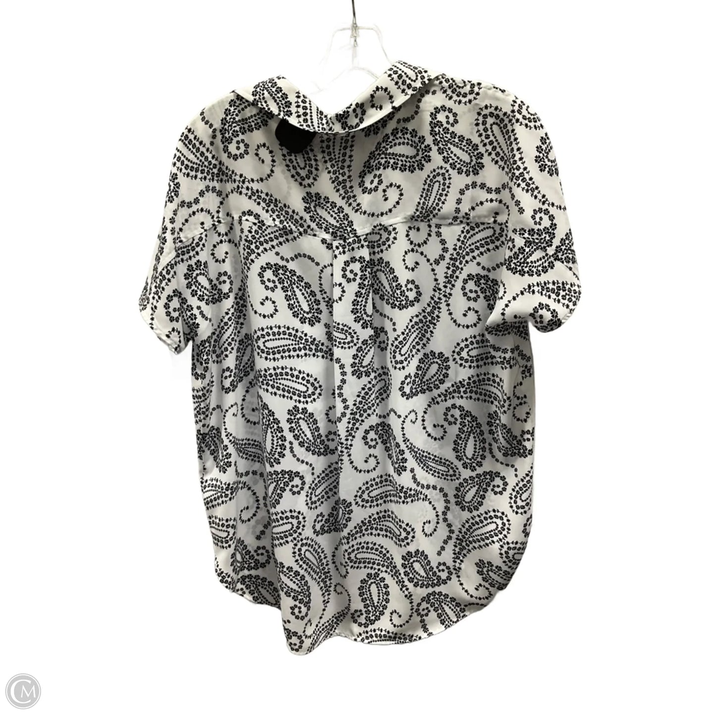Top Short Sleeve By Not Your Daughters Jeans In White & Yellow, Size: S