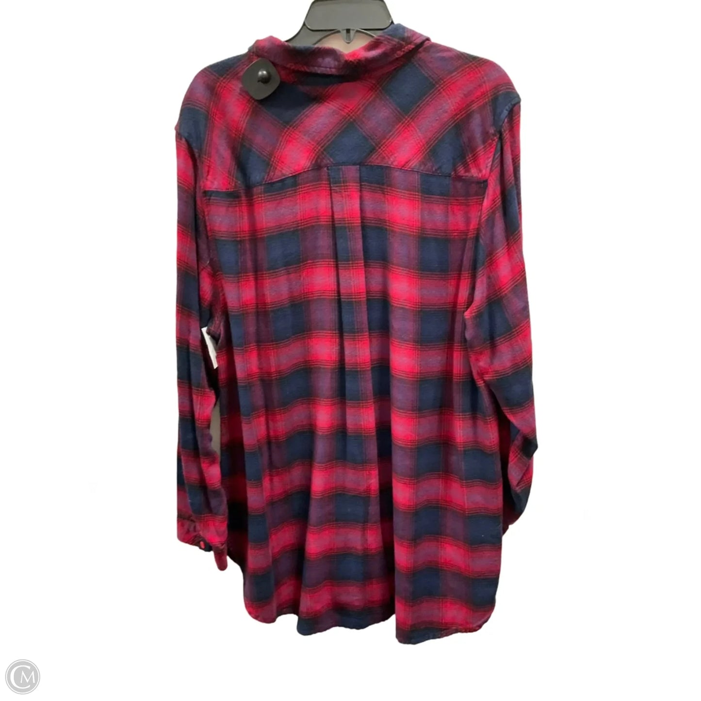 Blouse Long Sleeve By Torrid In Plaid Pattern, Size: 1x