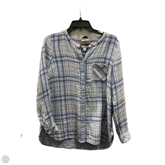 Top Long Sleeve By J. Jill In Plaid Pattern, Size: S