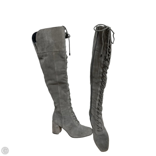 Boots Over-the-knee Heels By Franco Sarto In Grey, Size: 6.5