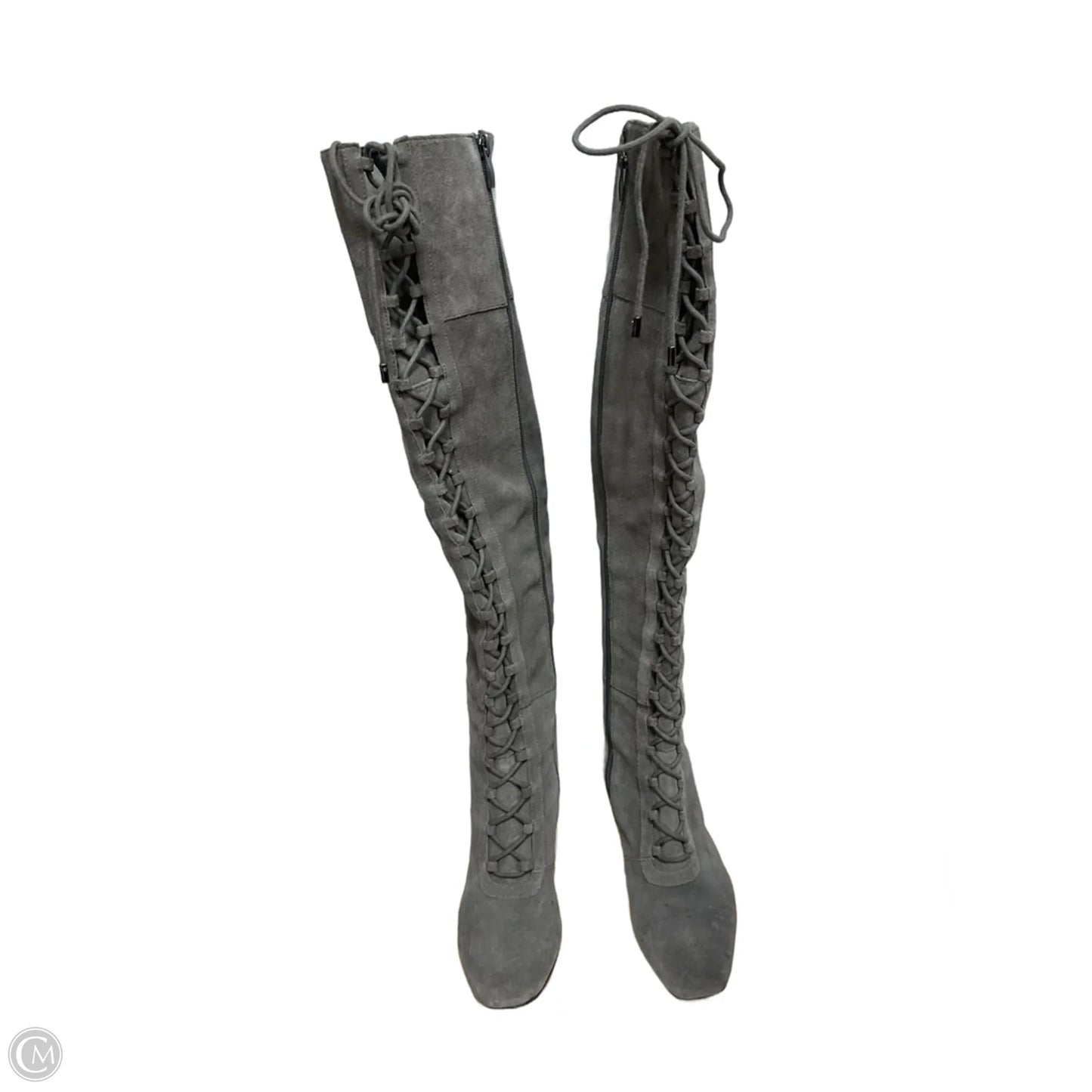 Boots Over-the-knee Heels By Franco Sarto In Grey, Size: 6.5