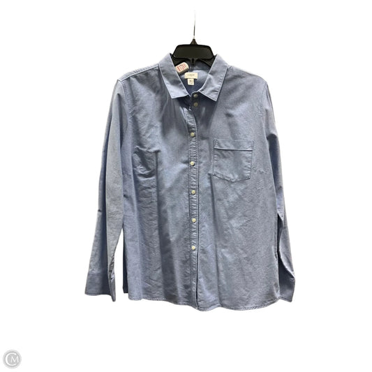 Blouse Long Sleeve By J. Crew In Blue, Size: Xl