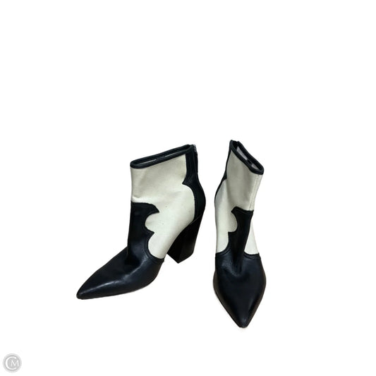 Boots Ankle Heels By Dolce Vita In Black & Cream, Size: 9