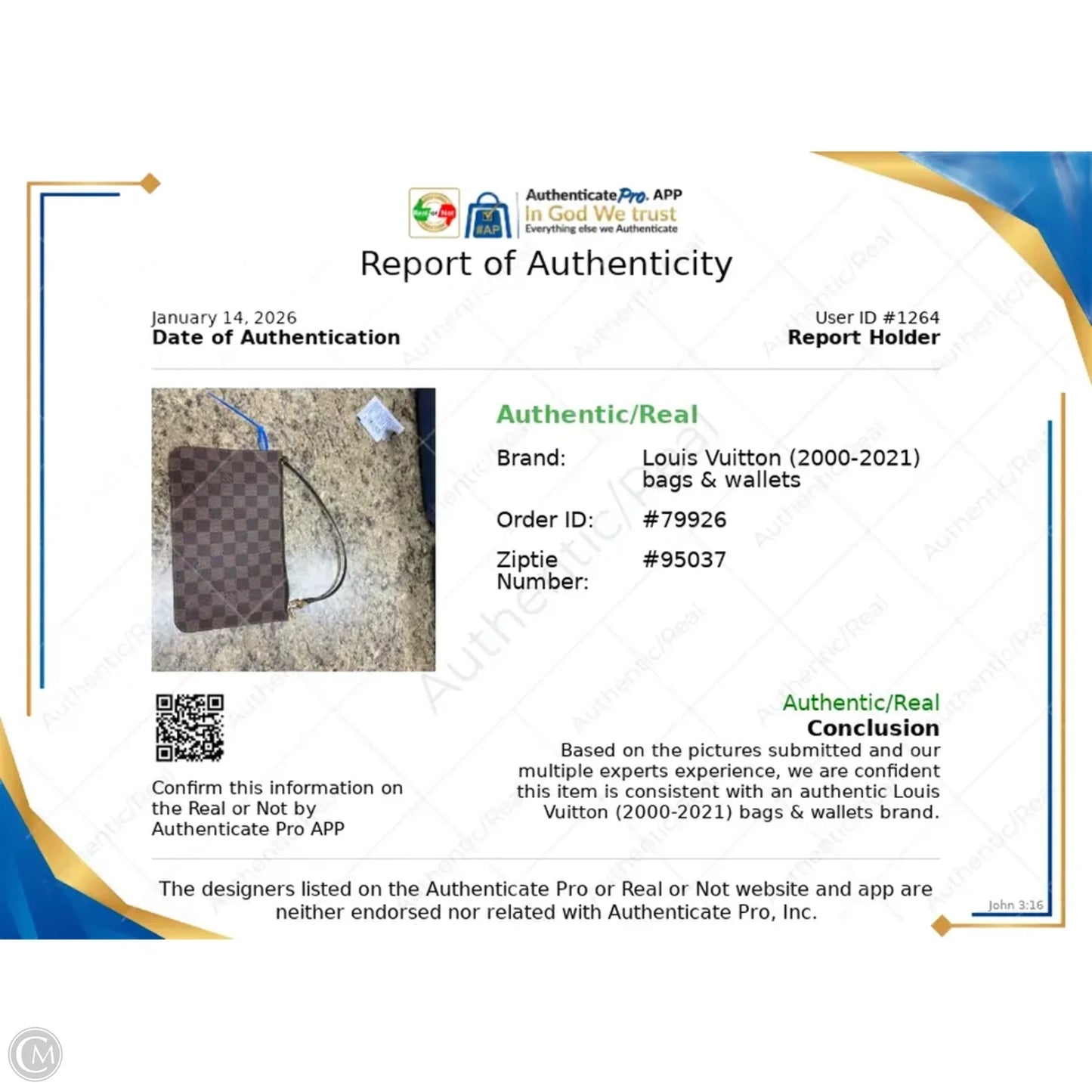 Wristlet Luxury Designer By Louis Vuitton, Size: Large