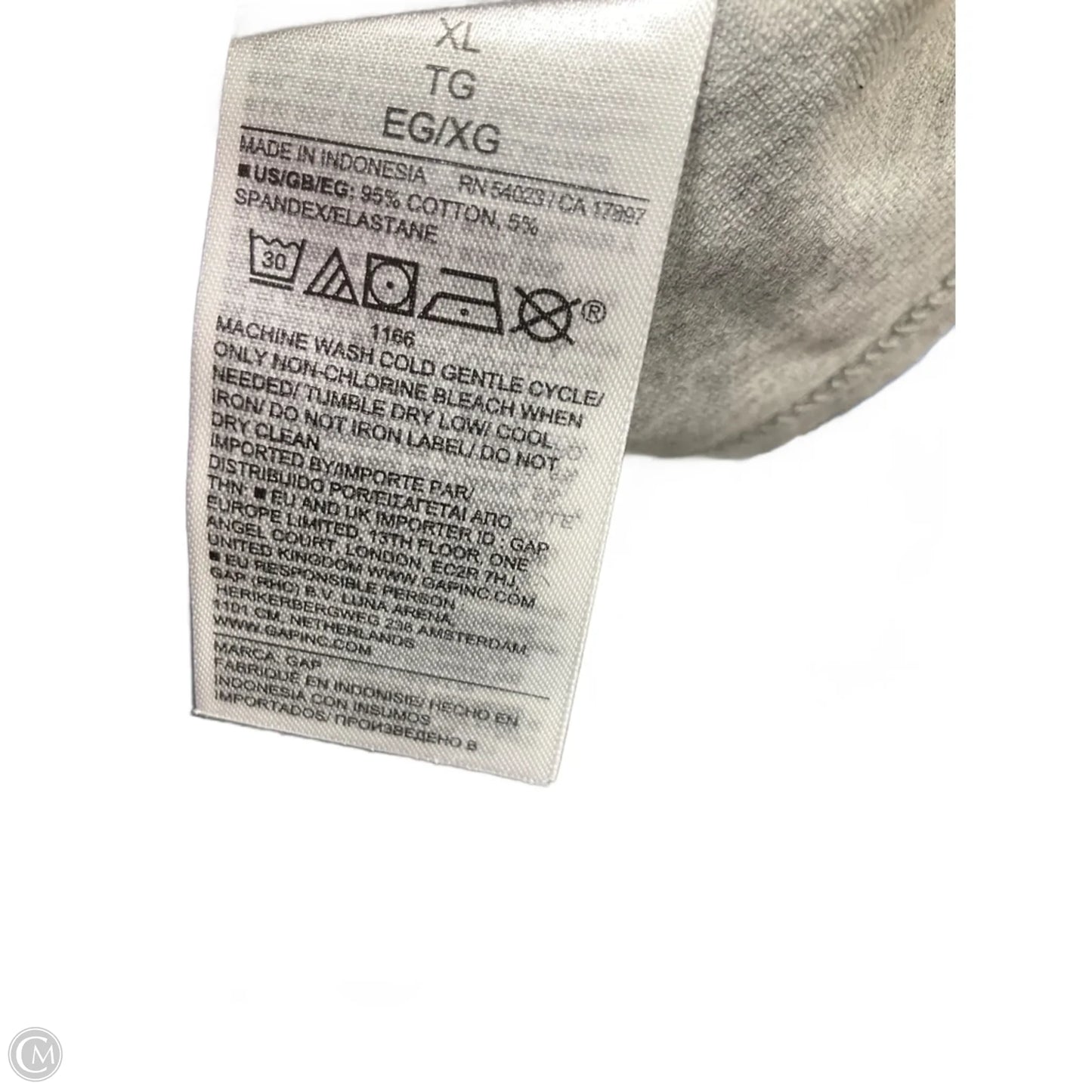 Top Long Sleeve Basic By Gap In Grey, Size: Xl