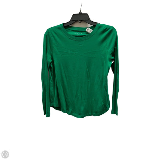 Top Long Sleeve Basic By Loft In Green, Size: M