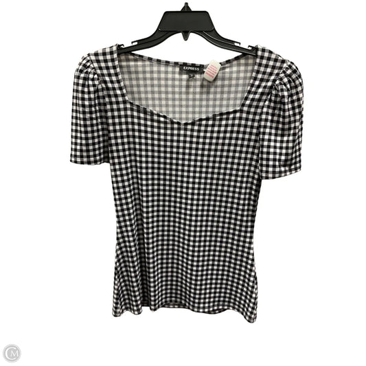 Top Short Sleeve By Express In Black & White, Size: M