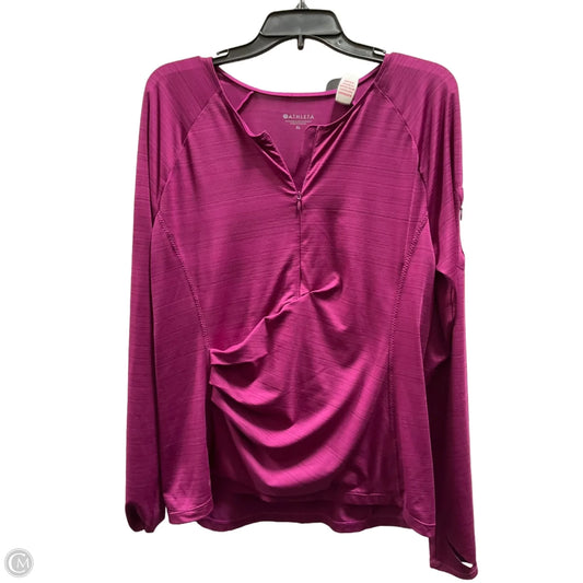 Athletic Top Long Sleeve Collar By Athleta In Pink, Size: Xl