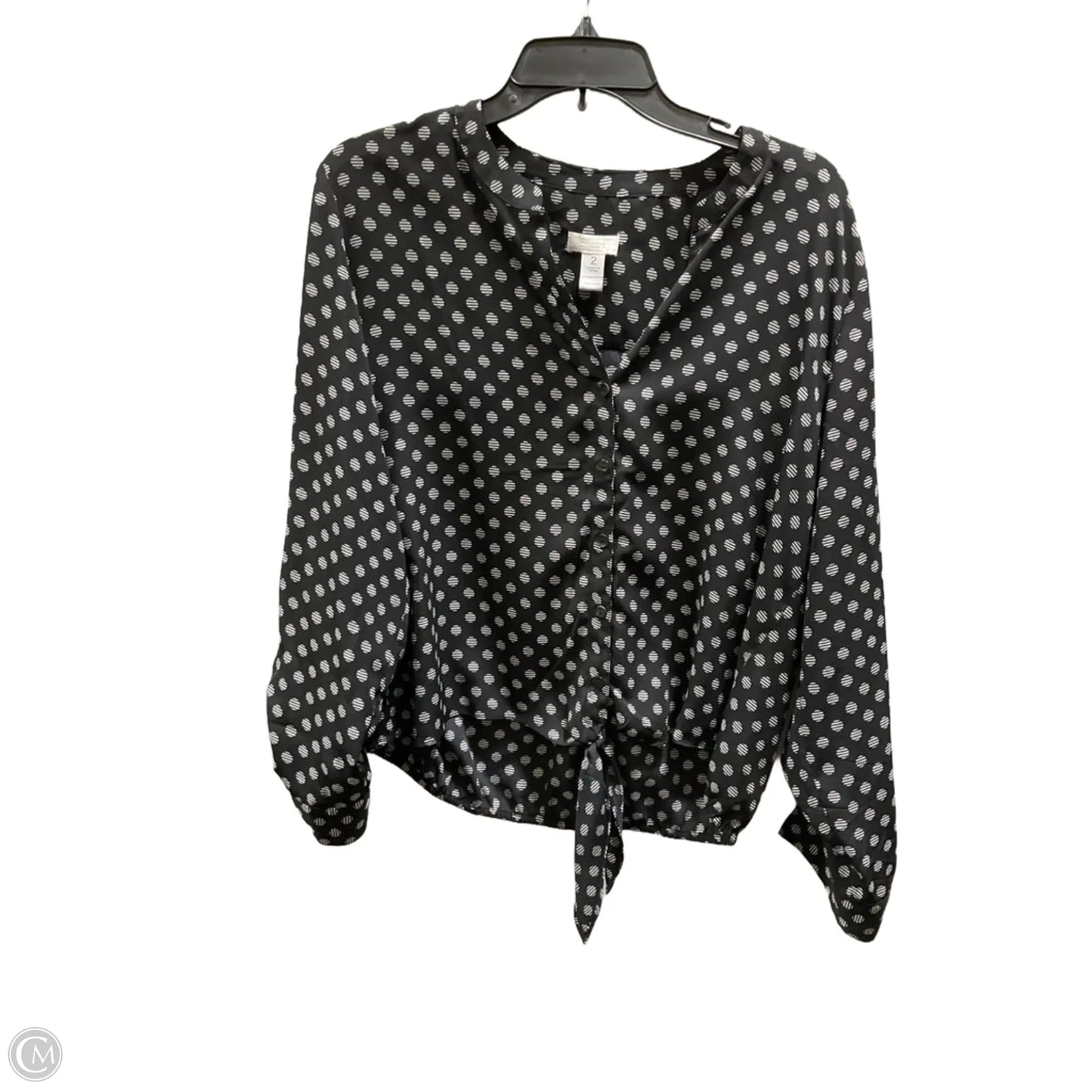 Top Long Sleeve By Chicos In Polkadot Pattern, Size: L