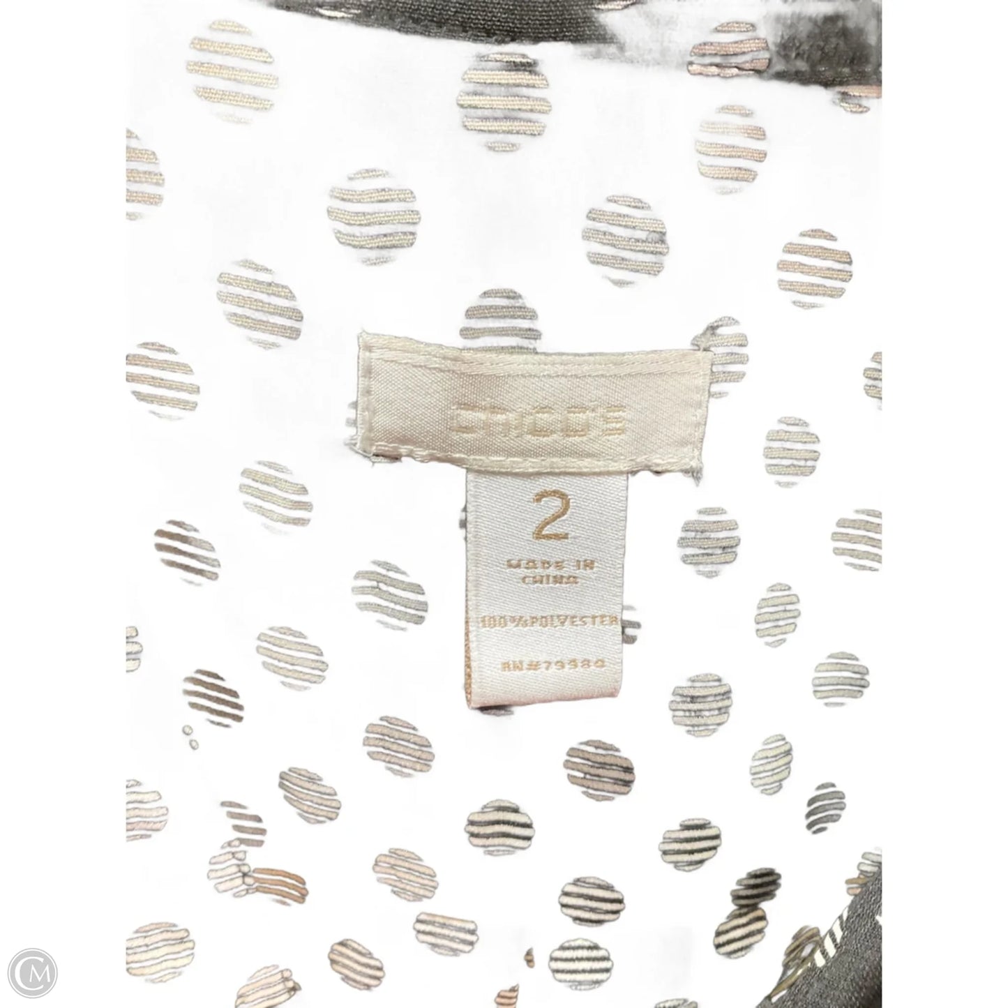 Top Long Sleeve By Chicos In Polkadot Pattern, Size: L