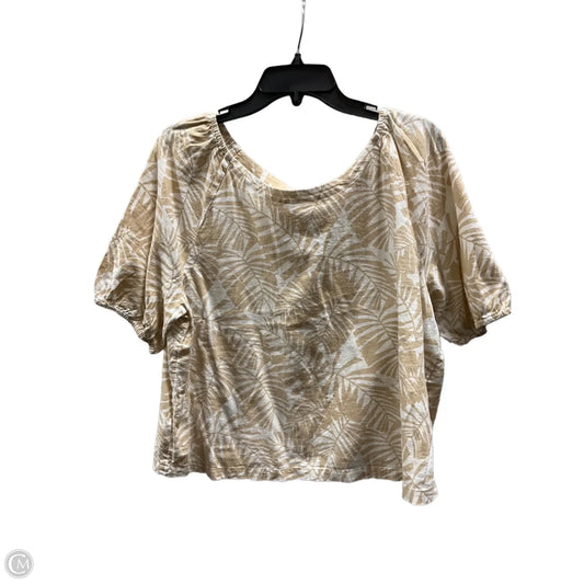 Top Short Sleeve By Loft In Tropical Print, Size: L