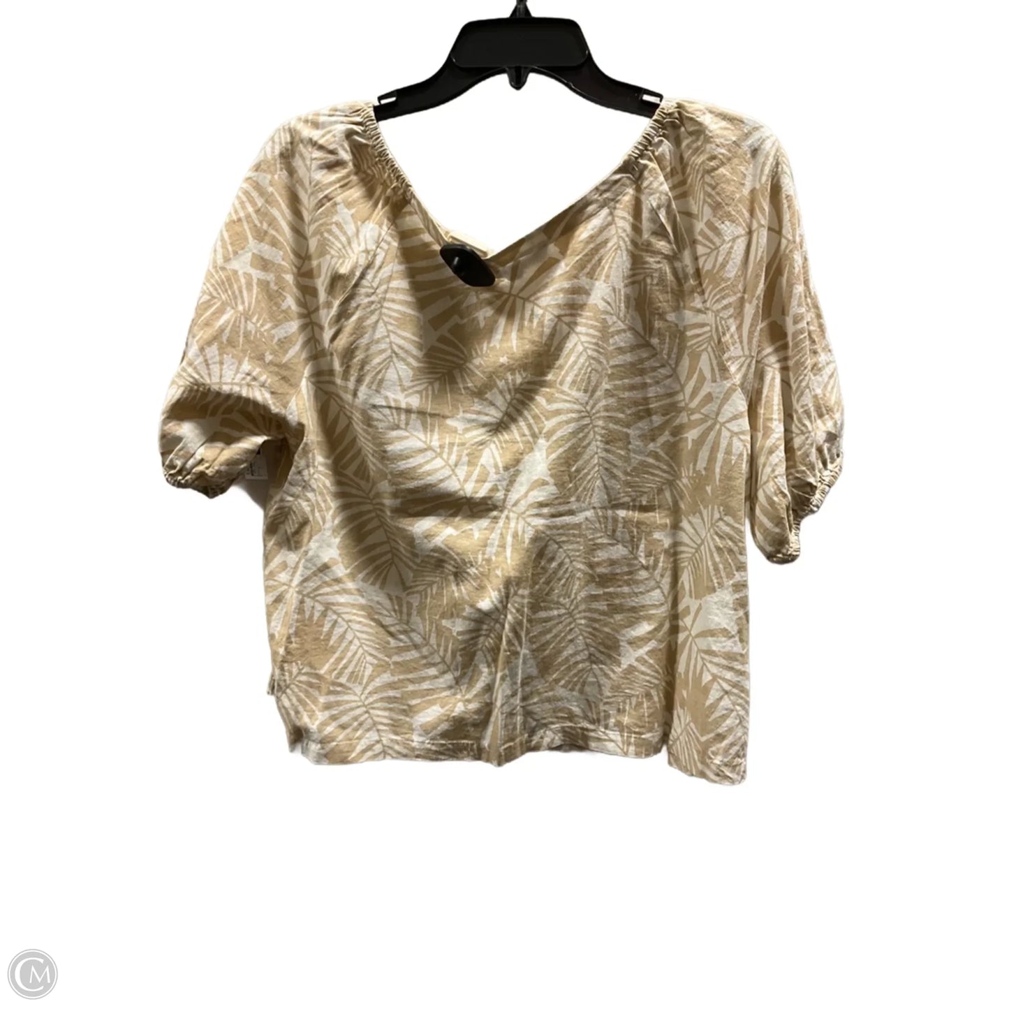 Top Short Sleeve By Loft In Tropical Print, Size: L