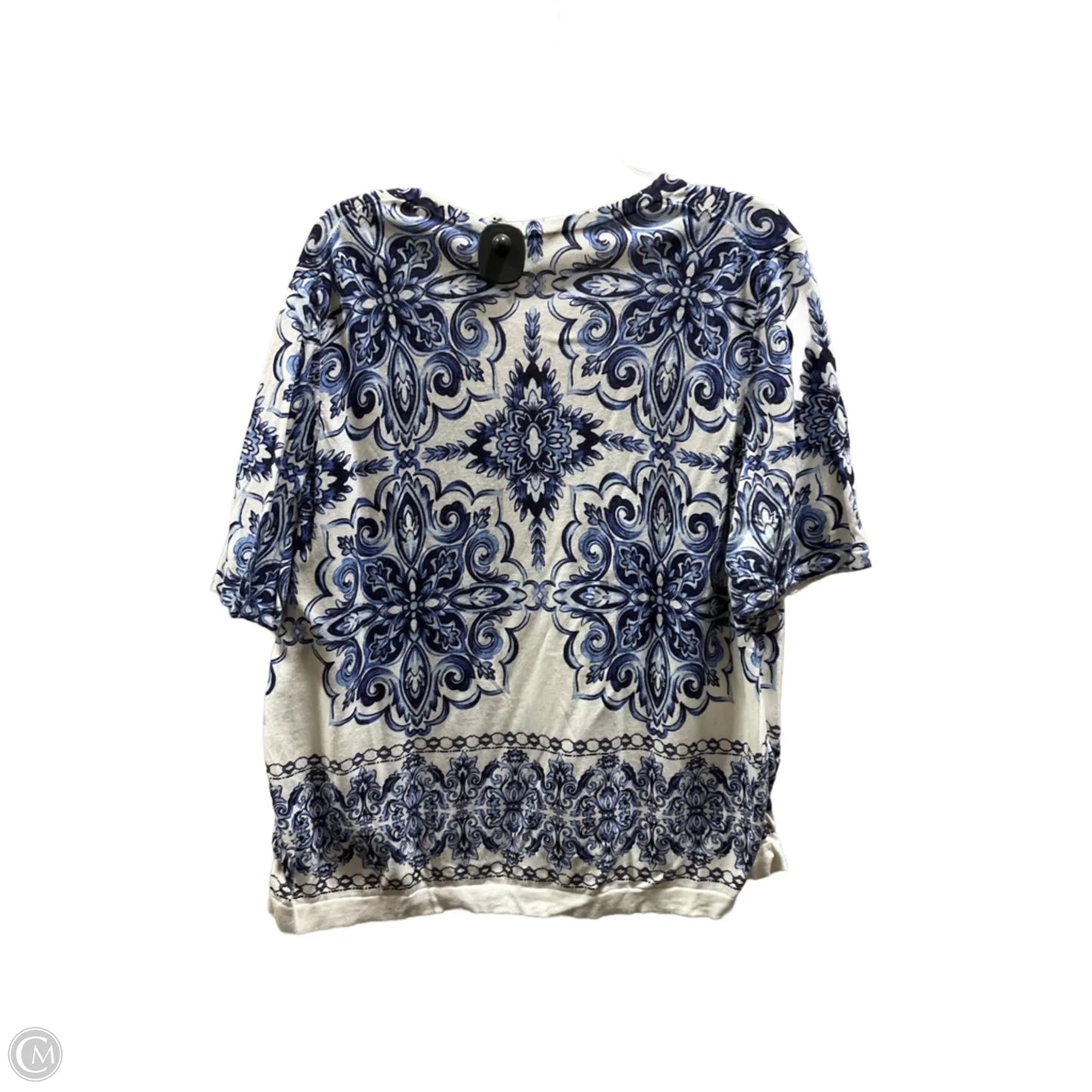 Cardigan By Talbots In Blue & White, Size: 3x