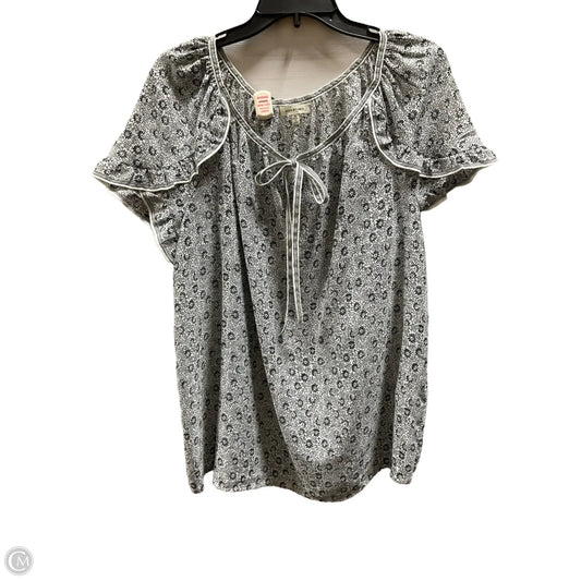Top Short Sleeve By Max Studio In Black & White, Size: 1x