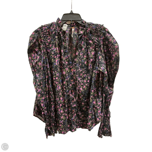 Top Long Sleeve By Free People In Floral Print, Size: M
