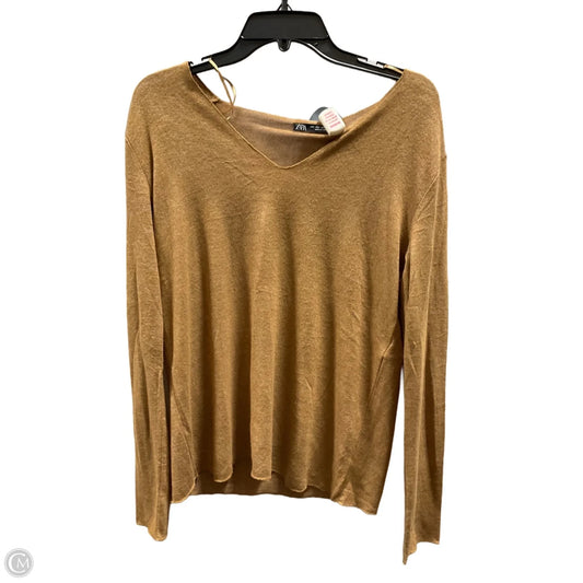 Top Long Sleeve By Zara In Yellow, Size: L