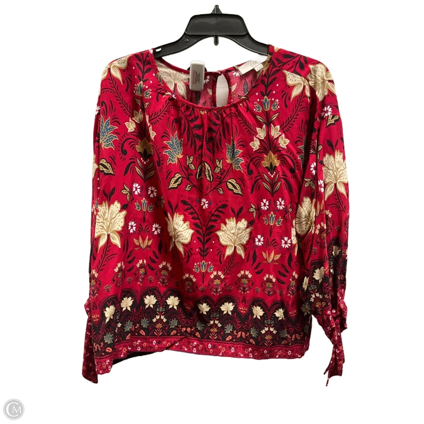 Top Long Sleeve By Loft In Red, Size: M
