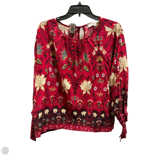Top Long Sleeve By Loft In Red, Size: M