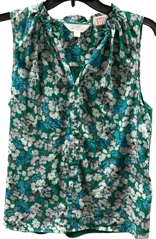 Top Sleeveless By Market & Spruce In Floral Print, Size: S