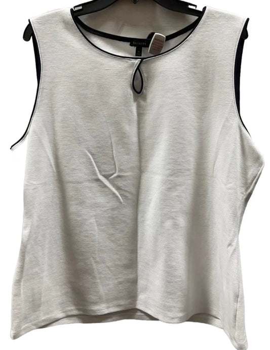 Top Sleeveless By Talbots In White, Size: Xl