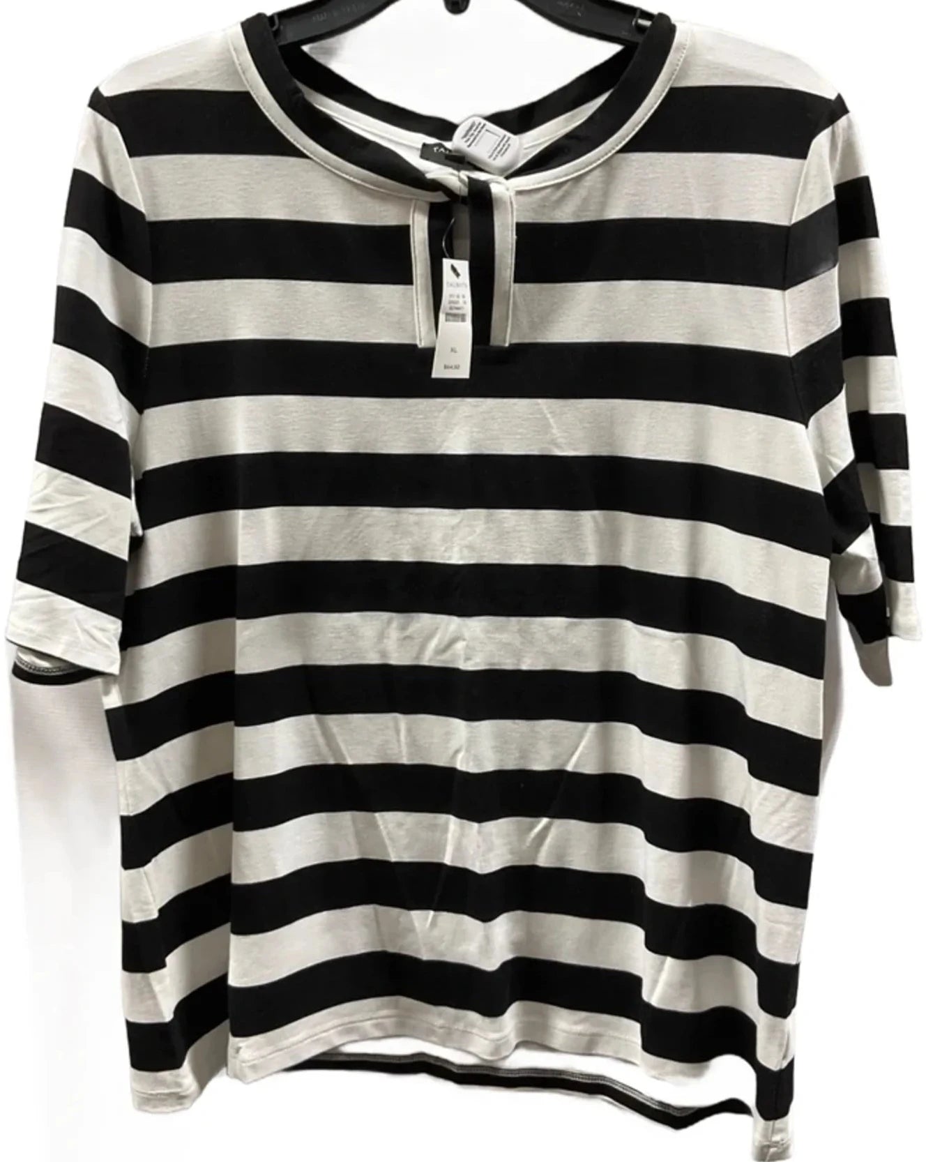 Top Short Sleeve By Talbots In Striped Pattern, Size: Xl