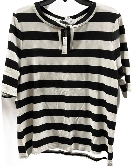 Top Short Sleeve By Talbots In Striped Pattern, Size: Xl
