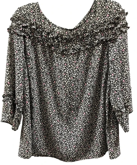 Top Long Sleeve By Talbots In Floral Print, Size: Xl