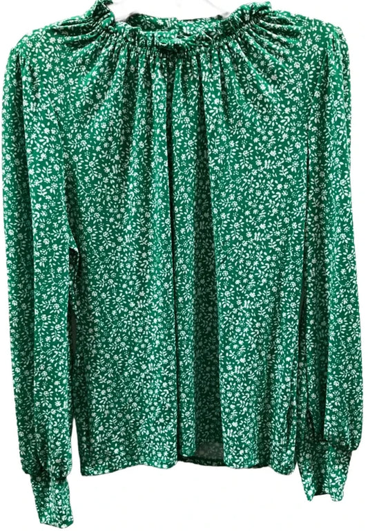 Top Long Sleeve By Adrianna Papell In Green, Size: M