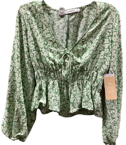 Top Long Sleeve By Just Fab In Green, Size: L