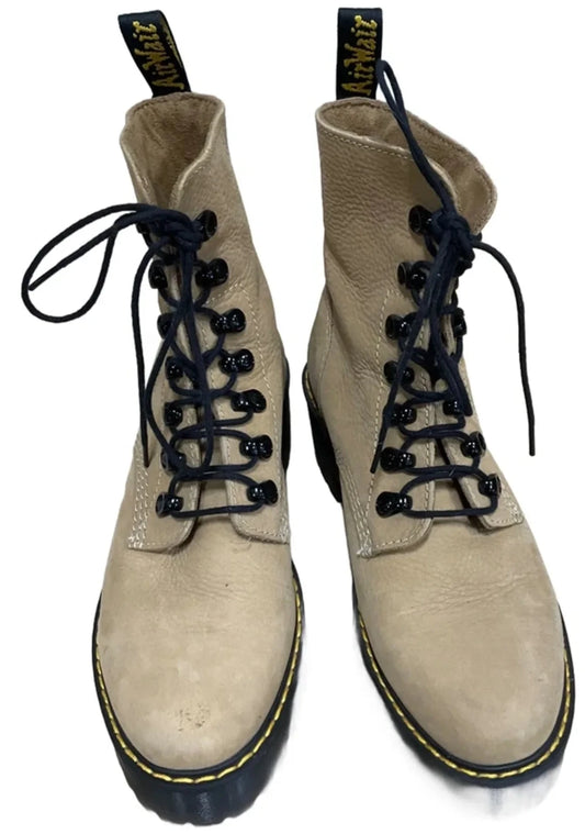 Boots Combat By Dr Martens In Beige, Size: 8
