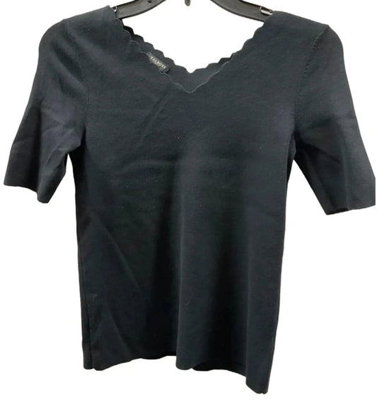 Top Short Sleeve By Talbots In Black, Size: Sp