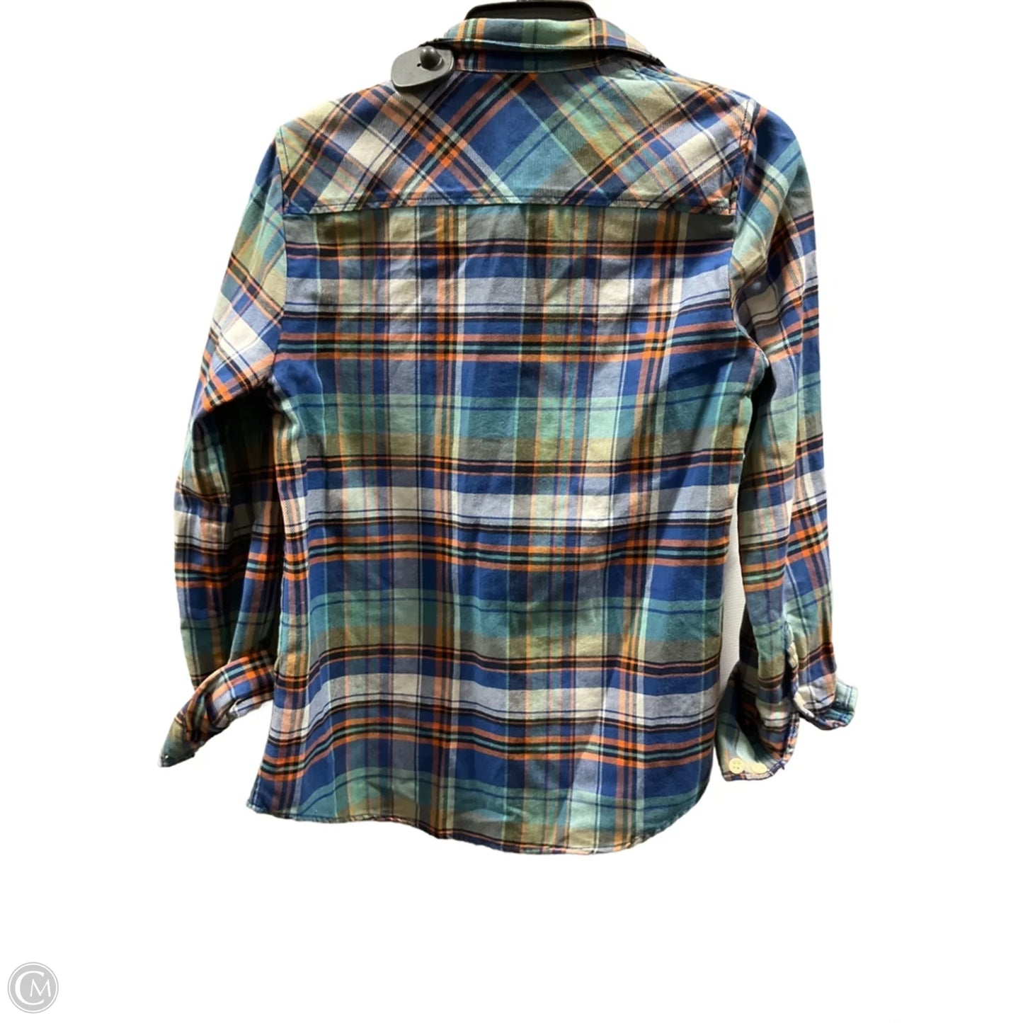 Blouse Long Sleeve By J. Crew In Plaid Pattern, Size: 4