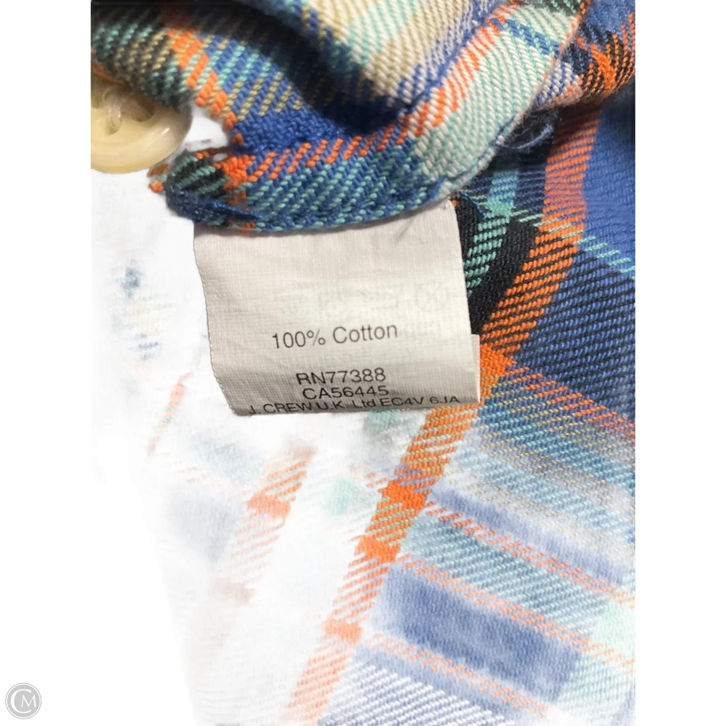 Blouse Long Sleeve By J. Crew In Plaid Pattern, Size: 4