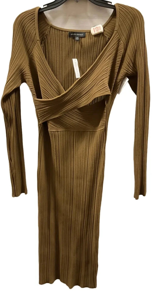 Dress Casual Midi By Banana Republic In Green, Size: M