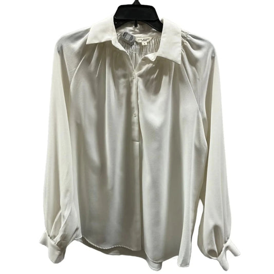 Blouse Long Sleeve By Max Studio In Cream, Size: S