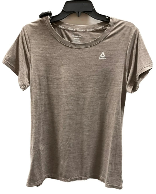 Athletic Top Short Sleeve By Reebok In Beige, Size: L