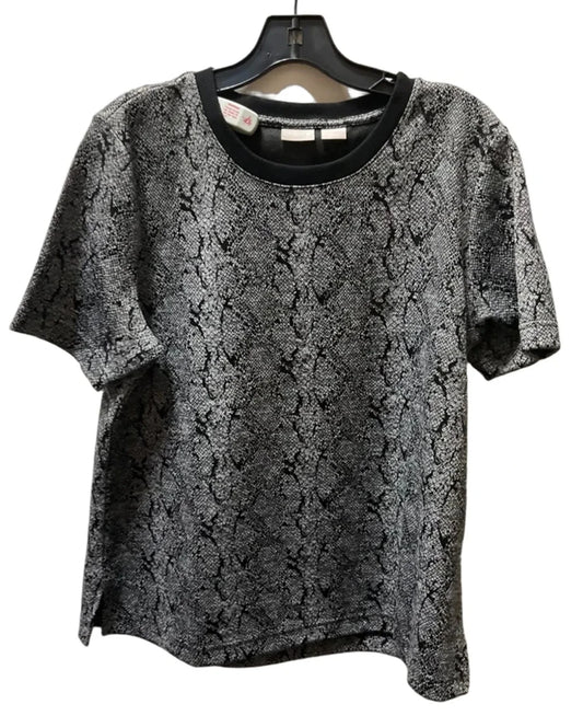 Top Short Sleeve By Chicos In Snakeskin Print, Size: L