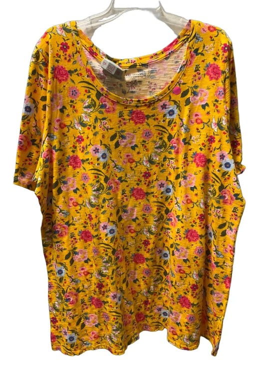 Top Short Sleeve By Lane Bryant In Floral Print, Size: 22