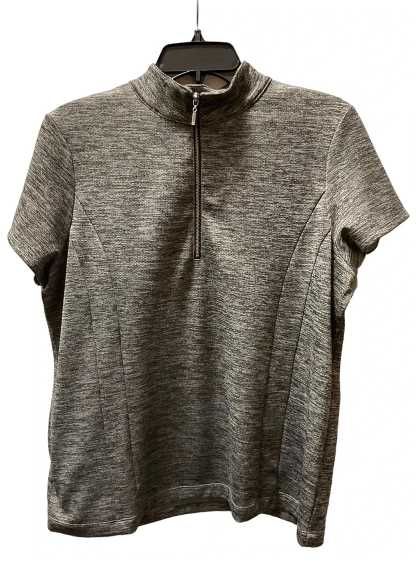 Top Short Sleeve By Chicos In Grey, Size: L