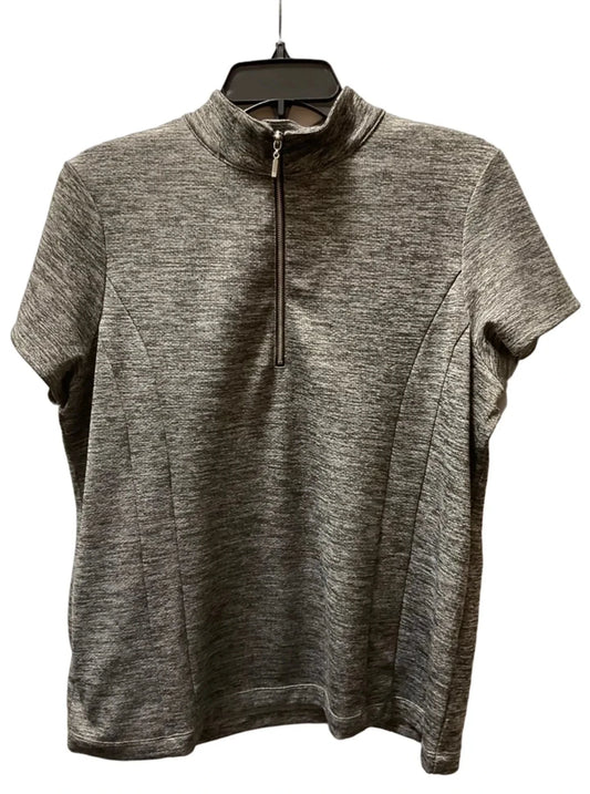 Top Short Sleeve By Chicos In Grey, Size: L