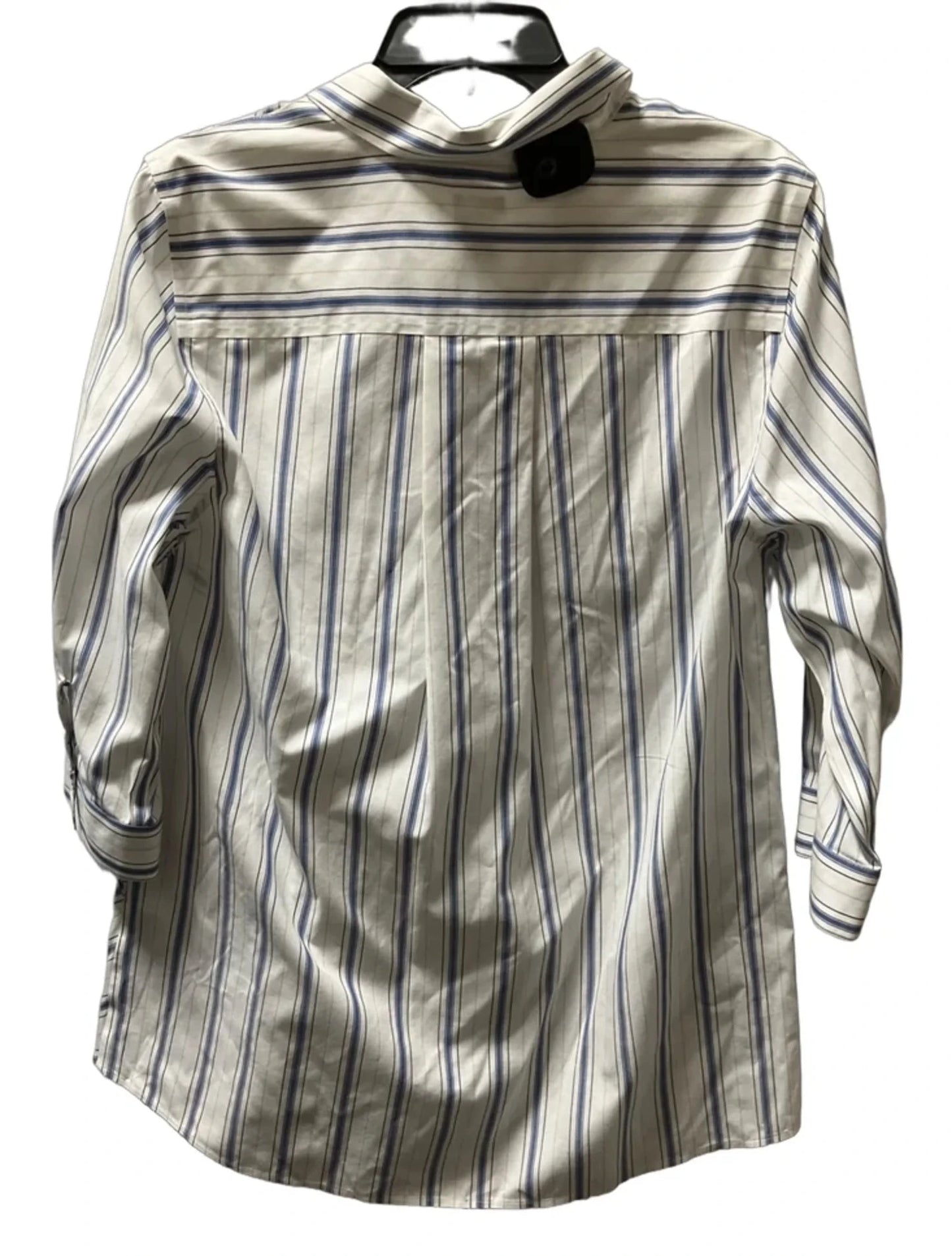 Blouse 3/4 Sleeve By Chicos In Striped Pattern, Size: L