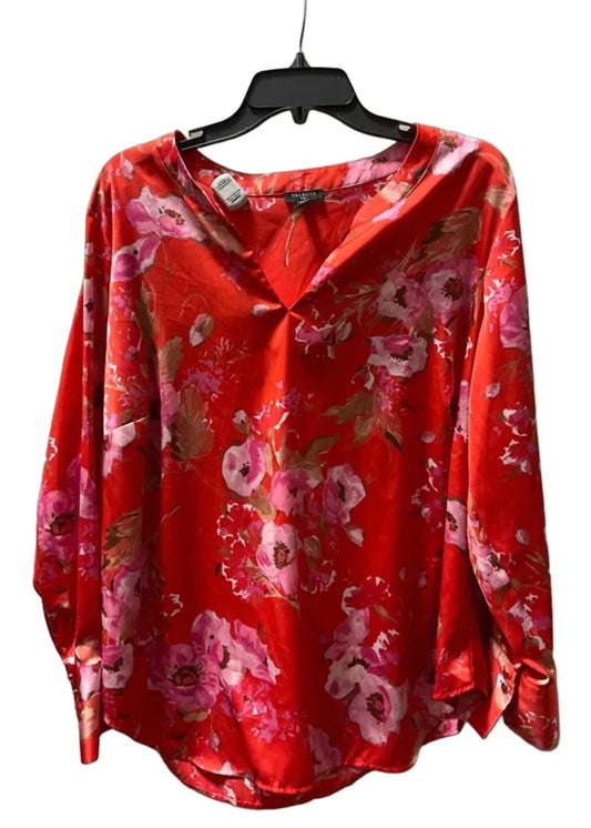 Top Long Sleeve By Talbots In Floral Print, Size: 1x