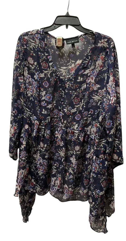 Top 3/4 Sleeve By Lane Bryant In Floral Print, Size: Xl