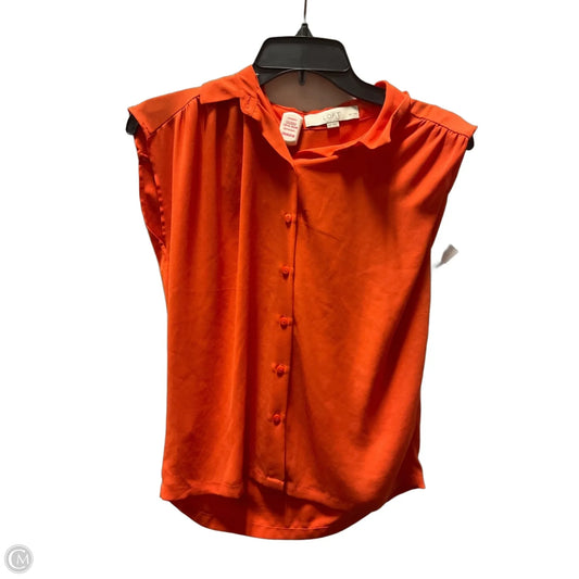 Blouse Short Sleeve By Loft In Orange, Size: Xs