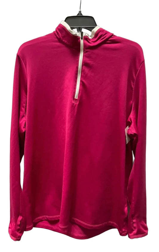Athletic Top Long Sleeve Collar By Nike Apparel In Pink, Size: Xxl