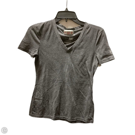 Athletic Top Short Sleeve By Adidas In Grey, Size: M