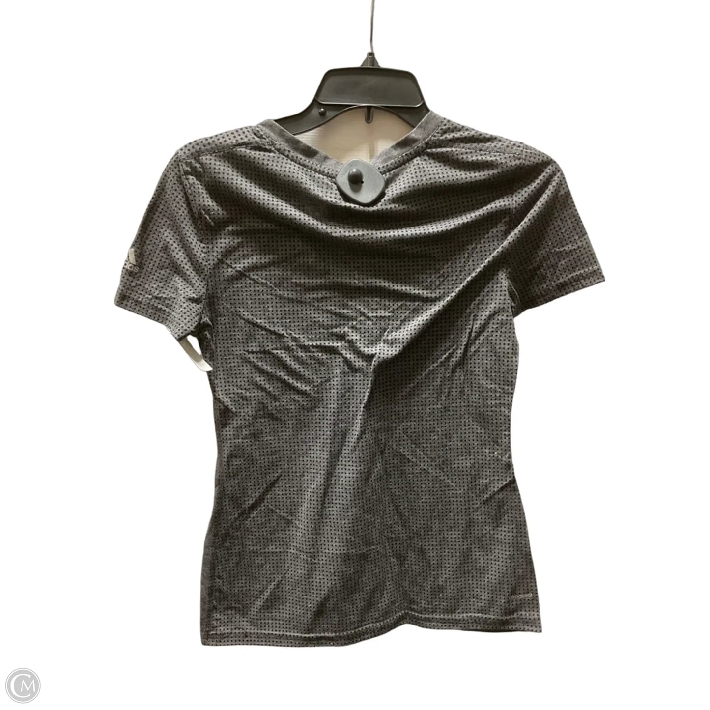 Athletic Top Short Sleeve By Adidas In Grey, Size: M