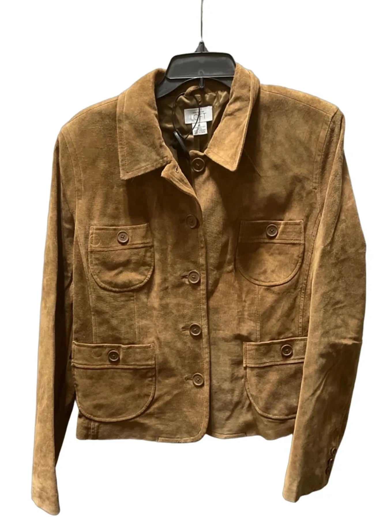 Jacket Leather By Loft In Tan, Size: 16