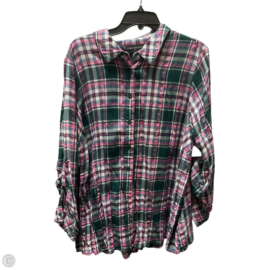 Blouse Long Sleeve By Lane Bryant In Plaid Pattern, Size: 3x
